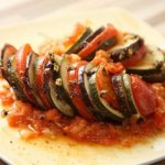 Eggplants with zucchini and tomatoes