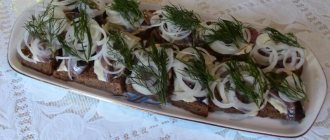 Sandwiches with herring on black bread - a simple recipe for the holiday table