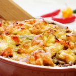 Minced meat with potatoes in the oven. Recipe with cheese, tomatoes, French style, in pots, pie 