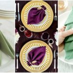 Photo ideas and diagrams on how to beautifully fold fabric and paper napkins