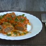 Cabbage rolls with minced meat and rice