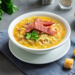 Pea soup with smoked meats recipe