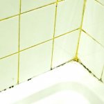 Dirty seams between bathroom tiles