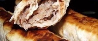 Crispy lavash rolls with minced meat.