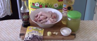 ингредиенты для куриных крылышек в медово-соевом соусе