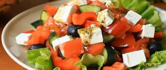 How to prepare a classic Greek salad with feta cheese according to a step-by-step recipe with photos