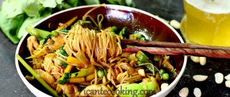 Китайская лапша с курицей и овощами (Chow mein)