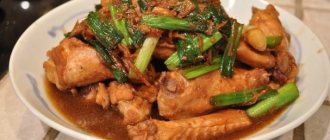 Chicken stewed in soy sauce