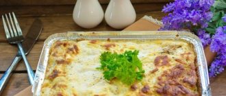 Pasta stuffed with minced meat and cheese in the oven
