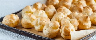 Fillings for profiteroles. Savory recipes with cheese, mushrooms, crab sticks 