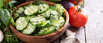 Cucumbers are a very healthy and popular product. In winter salads, the taste of cucumbers is revealed in a new way thanks to a variety of spices and herbs. 