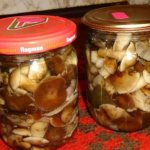 Hot pickled honey mushrooms