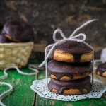 Shortbread cookies with chocolate icing