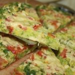 Pizza with zucchini and mushrooms in the oven