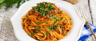 Step-by-step recipe for making navy-style pasta with stewed meat