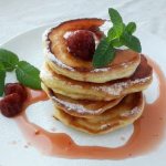 Step-by-step recipe for making pancakes with yogurt, sour milk, whey