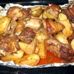 Ребра свиные в духовке с картошкой в рукаве Горчицу можно заменить соевым