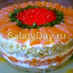 “Tsarskiy” salad with salmon