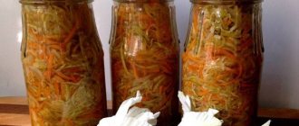 Cucumber and carrot salad in jars