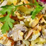 салат обжорка с грибами рецепт