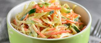 Salad with radish and carrots. Recipes with mayonnaise, apple, egg 