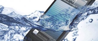 Smartphone in water