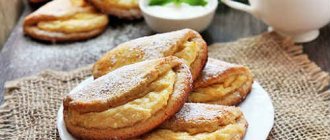 sochniki with cottage cheese from shortcrust pastry