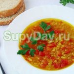 Lentil soup in a slow cooker. Classic recipe 