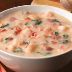 Soup with red fish and cream