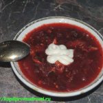 Classic beetroot soup with meat