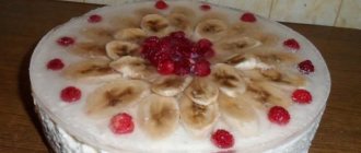 No-bake cake with gelatin and fruit