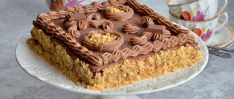 Leningradsky cake. Recipe with photo according to GOST from cookies, dough with cream, condensed milk, nuts from Palych, Seleznev, Khlebnikova 