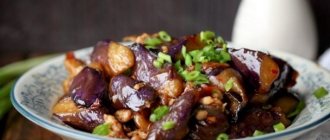 Stewed eggplants with meat