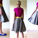 Semi-sun skirt with elastic