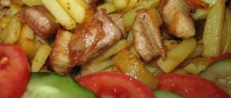 Жареная свинина с картошкой